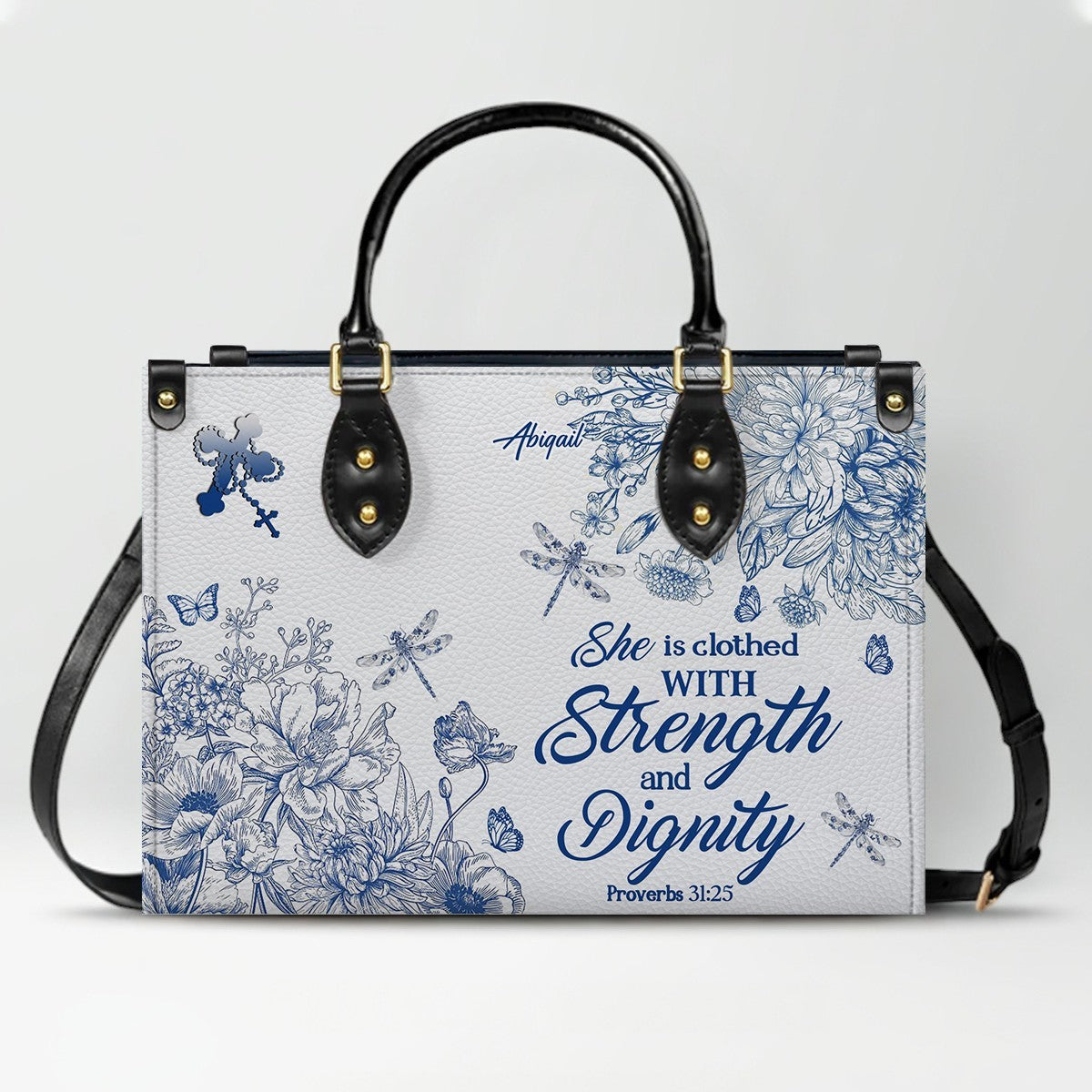 Personalized Christian Leather Handbag – Custom Name, Color & Bible Verse | CHRISTIANARTBAG