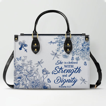 Personalized Christian Leather Handbag – Custom Name, Color & Bible Verse | CHRISTIANARTBAG