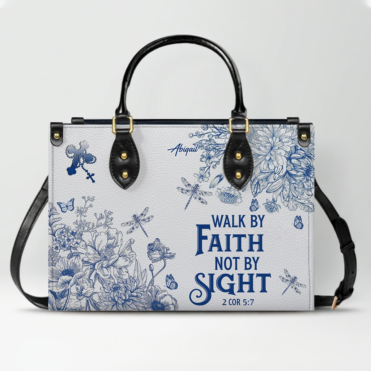 Personalized Christian Leather Handbag – Custom Name, Color & Bible Verse | CHRISTIANARTBAG