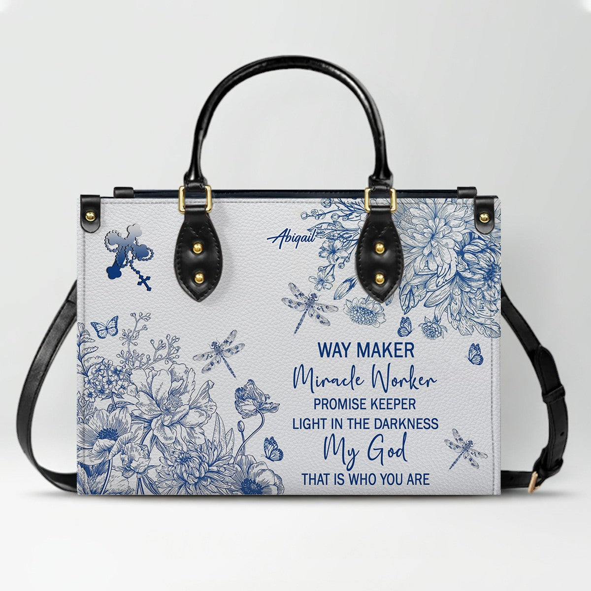 Personalized Christian Leather Handbag – Custom Name, Color & Bible Verse | CHRISTIANARTBAG