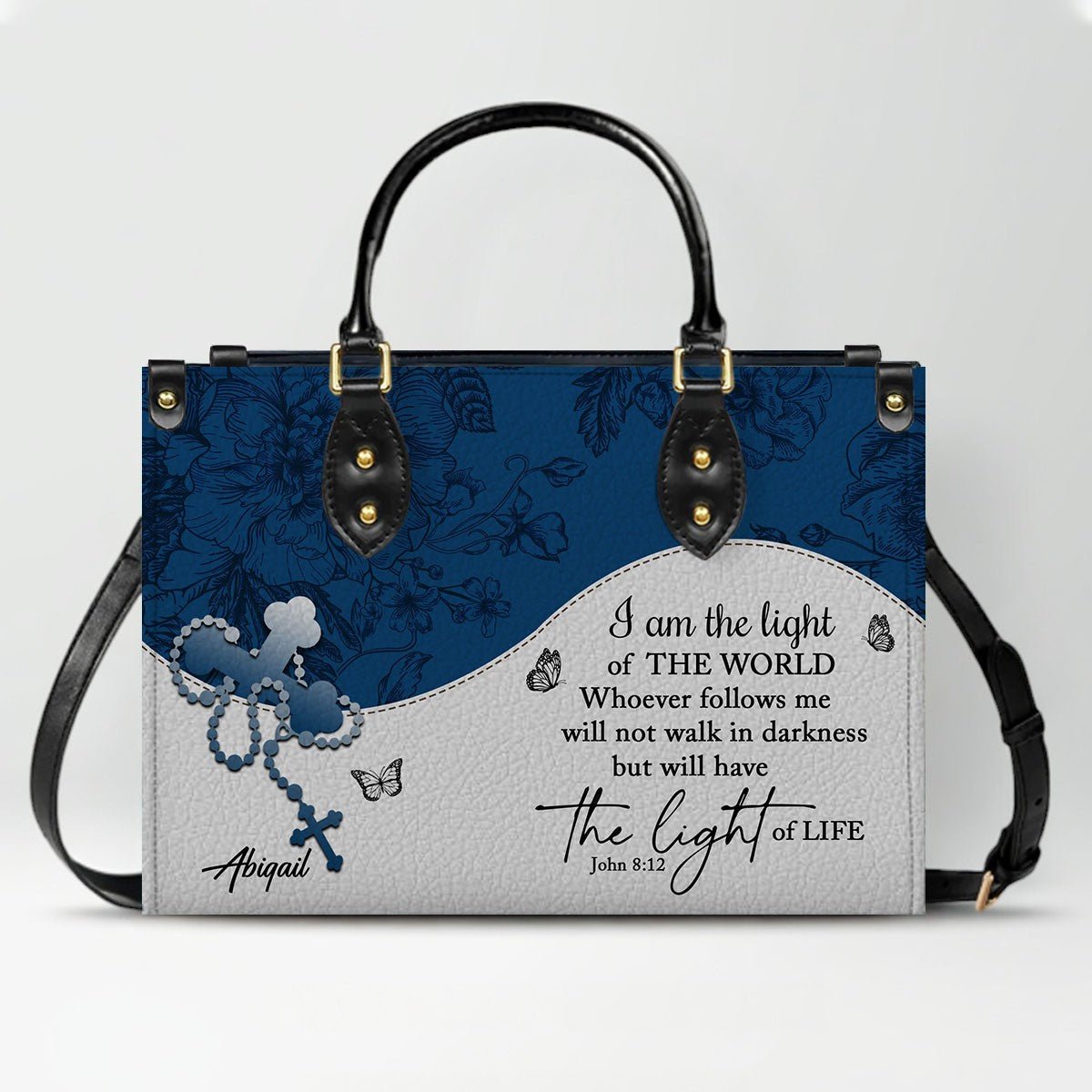 Personalized Leather Handbag with Bible Verses – Custom Christian Purse with Name | CHRISTIANARTBAG