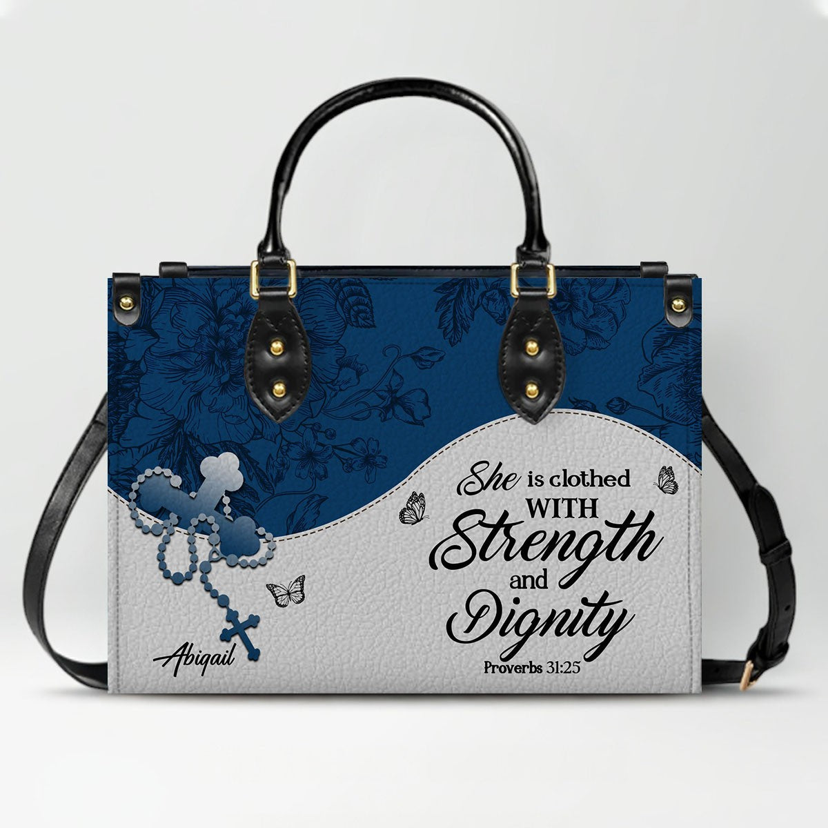 Personalized Leather Handbag with Bible Verses – Custom Christian Purse with Name | CHRISTIANARTBAG