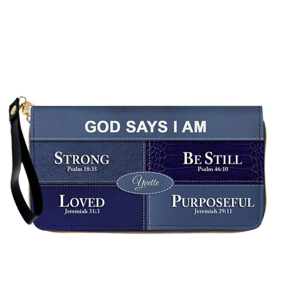 Personalized “God Says I Am” Leather Handbag for Christian Women – Custom Name & Color | CHRISTIANARTBAG 0111825