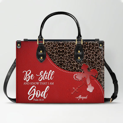 Personalized Christian Leather Handbag with Custom Bible Verse – Leopard Print Faith Purse Gift for Women by CHRISTIANARTBAG