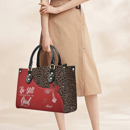 Personalized Christian Leather Handbag with Custom Bible Verse – Leopard Print Faith Purse Gift for Women by CHRISTIANARTBAG