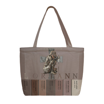 Personalized Christian Tote Bag with Bible Verses – Custom Name & Skin Tone | CHRISTIANARTBAG