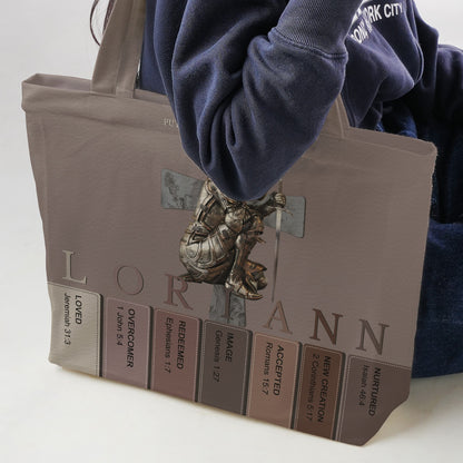 Personalized Christian Tote Bag with Bible Verses – Custom Name & Skin Tone | CHRISTIANARTBAG