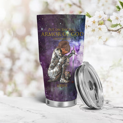 Christianartbag Drinkware, Put On The Full Armor Of God Personalized Tumbler, Personalized Mug, Tumbler, Christmas Gift, CABDR 01120124. - Christian Art Bag