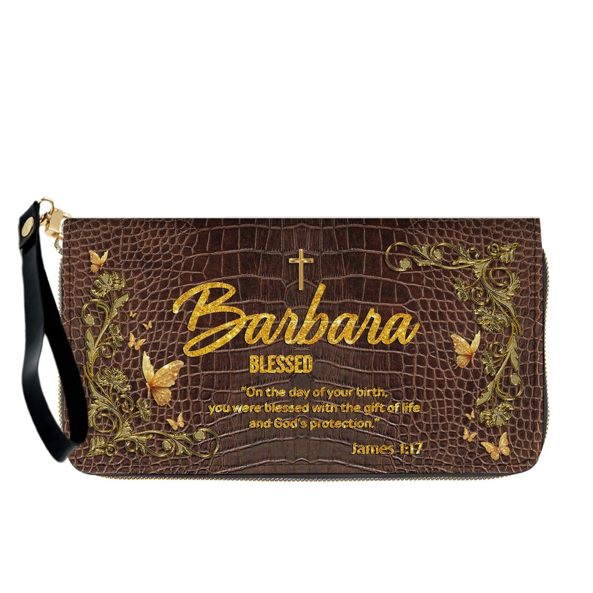 Personalized Christian Leather Handbag with Free Clutch – Custom Name & Bible Verse Meaning – Luxury Faith Gift for Women