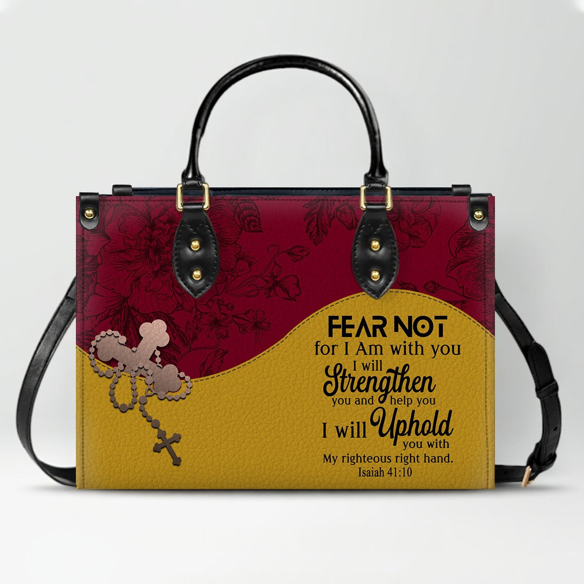 Custom Christian Leather Handbag – Personalized Name, Color & Bible Verse | CHRISTIANARTBAG