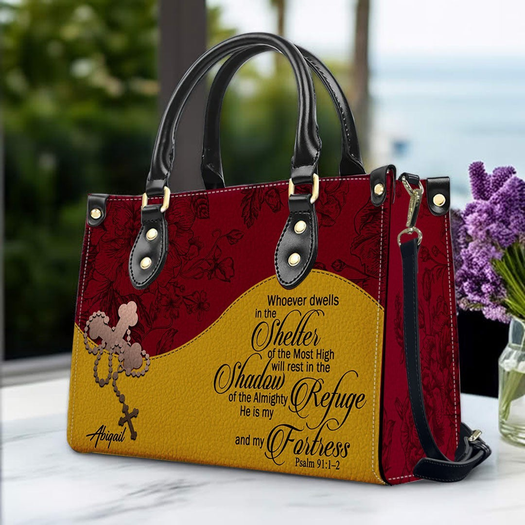 Custom Christian Leather Handbag – Personalized Name, Color & Bible Verse | CHRISTIANARTBAG