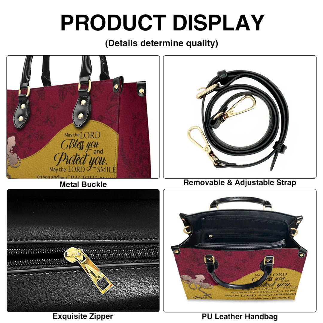 Custom Christian Leather Handbag – Personalized Name, Color & Bible Verse | CHRISTIANARTBAG