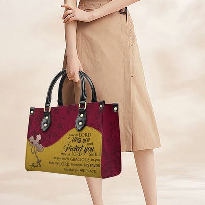 Custom Christian Leather Handbag – Personalized Name, Color & Bible Verse | CHRISTIANARTBAG
