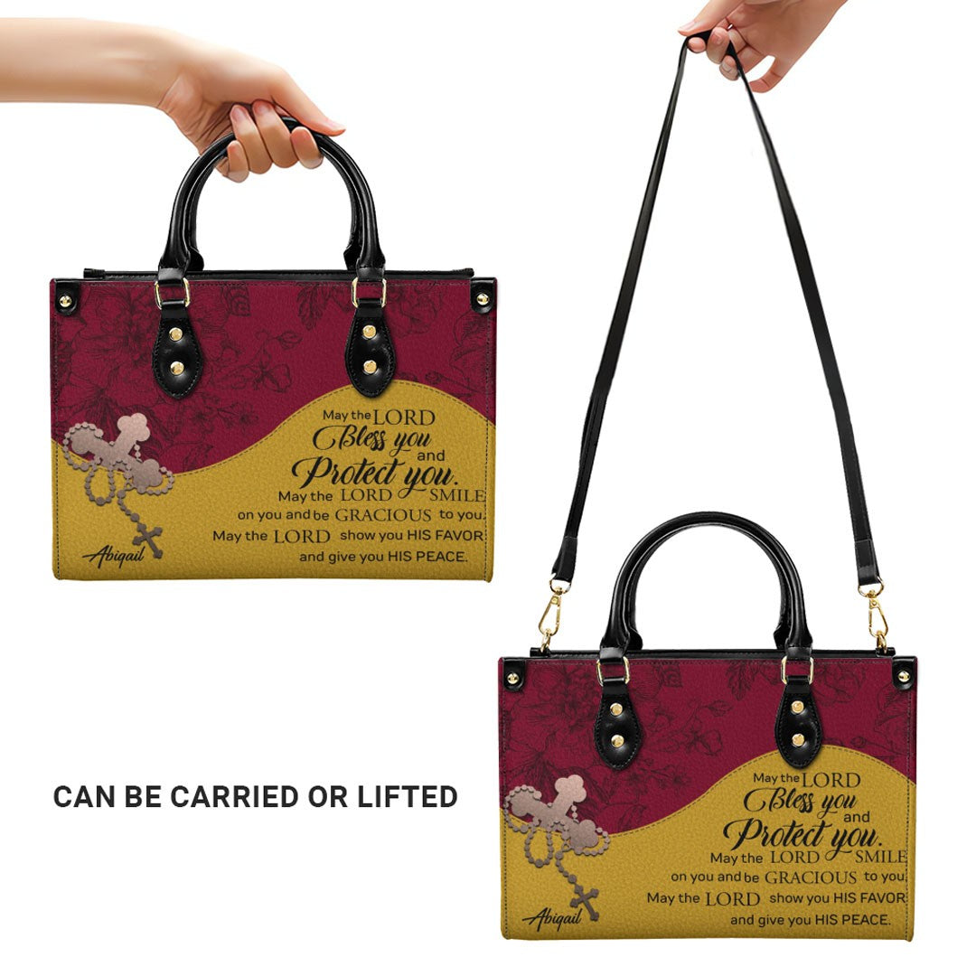 Custom Christian Leather Handbag – Personalized Name, Color & Bible Verse | CHRISTIANARTBAG