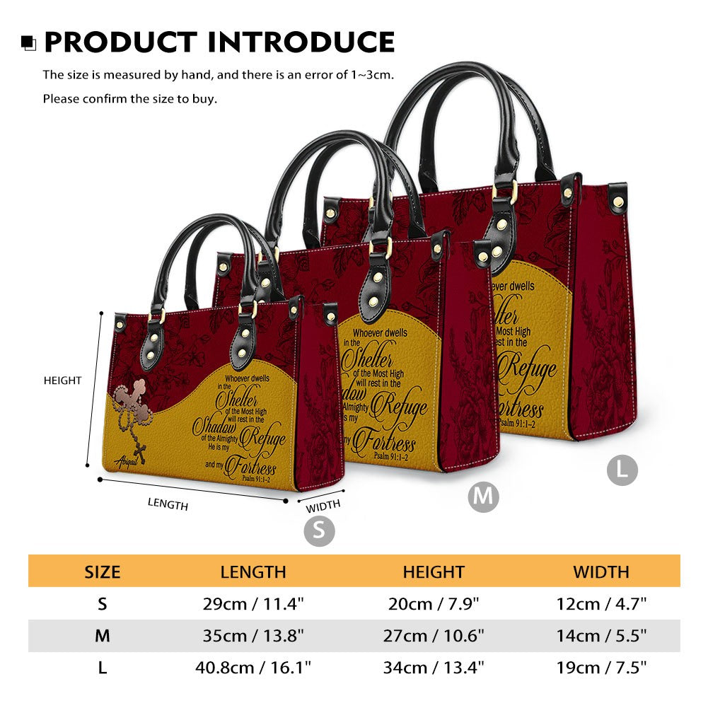 Custom Christian Leather Handbag – Personalized Name, Color & Bible Verse | CHRISTIANARTBAG