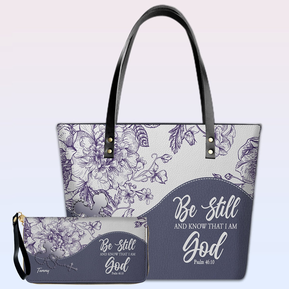Buy 1 Personalized Christian Leather Tote Bag, Get 1 Free Clutch – Limited 7 Days Offer!
