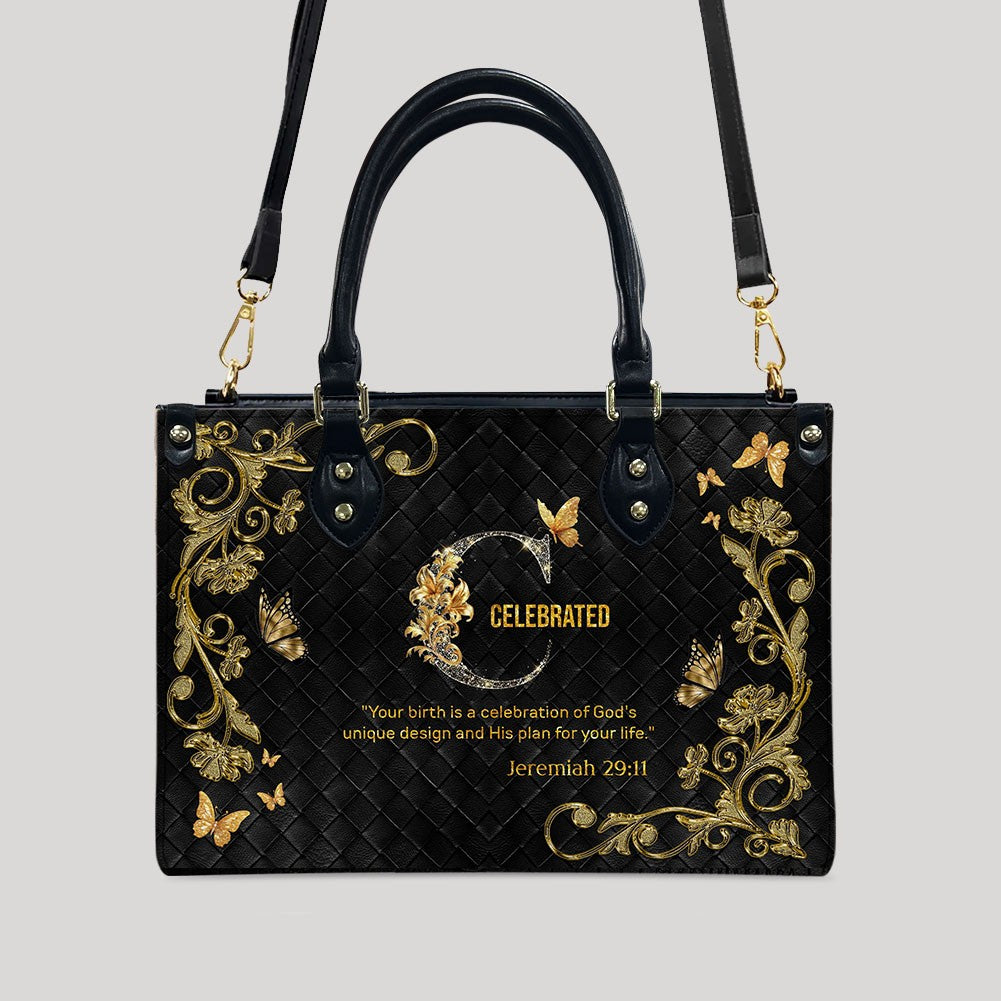 CHRISTIANARTBAG Handbags - Personalized Christian Handbag with Bible Verse – A to Z Alphabet Design – Your Letter, Your Verse, Your Faith – Inspirational Gift for Moms - CABLTB01062425
