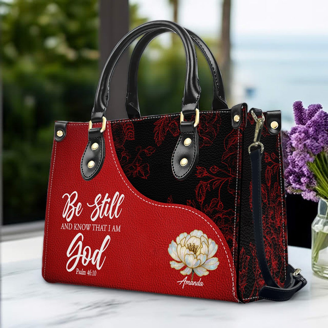 Personalized Red Leather Handbag with Custom Name & Bible Verse – CHRISTIANARTBAG Christian Gift