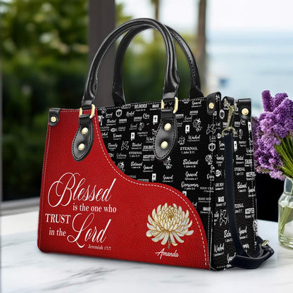 Personalized Red Leather Handbag with Custom Name & Bible Verse – CHRISTIANARTBAG Christian Gift