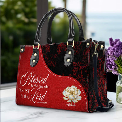 Personalized Red Leather Handbag with Custom Name & Bible Verse – CHRISTIANARTBAG Christian Gift