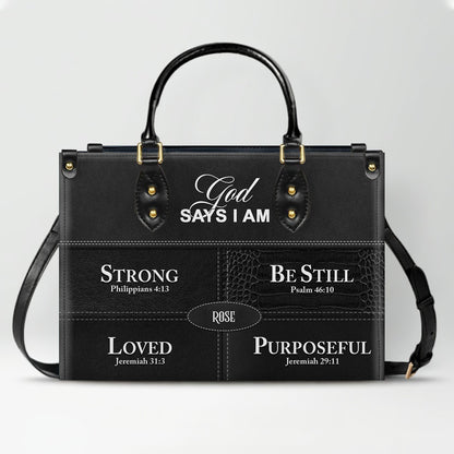 Personalized Leather Handbag for Christian Women – Custom Name & Color | CHRISTIANARTBAG CAB111425