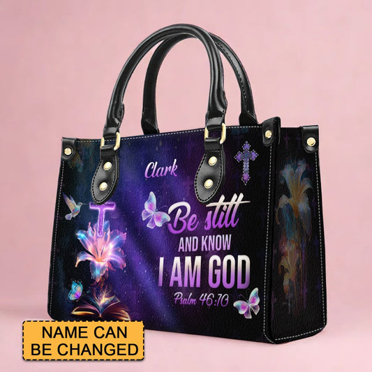 Christianartbag Handbags, Blessed Is She Leather Handbag Blue, Personalized Bags, Gifts for Women, Christmas Gift, CABLTB04290923.