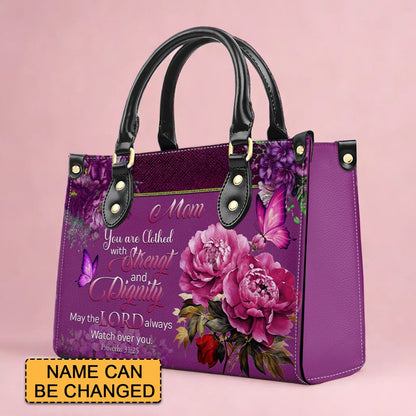 Custom Engraved Leather Handbag - Elegance & Faith Combined - CHRISTIANARTBAG CABLTHB01070424.