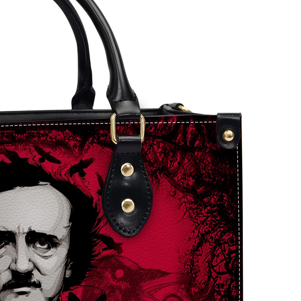 Christianartbag Novel Bags, Personalized Leather Handbags for Literary Enthusiasts, The Raven Edgar Allan Poe Leather Handbag, CABHN01120324