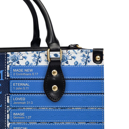 Personalized Leather Handbag – Custom Name with Each Letter Matched to a Unique Bible Verse