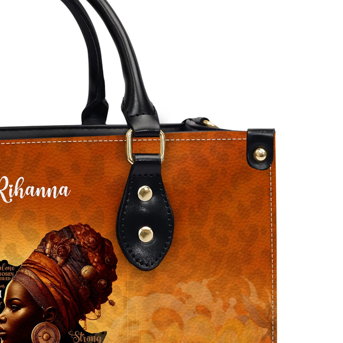 Customizable Afrocentric Leather Tote Bag - Personalized Elegant Designer Handbag by CHRISTIANARTBAG CABLTHB01130424.