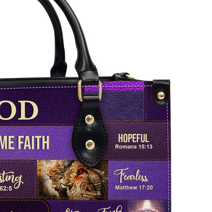 Personalized Christian Leather Handbag – Bible Verse Faith, Love & Protection Tote by CHRISTIANARTBAG
