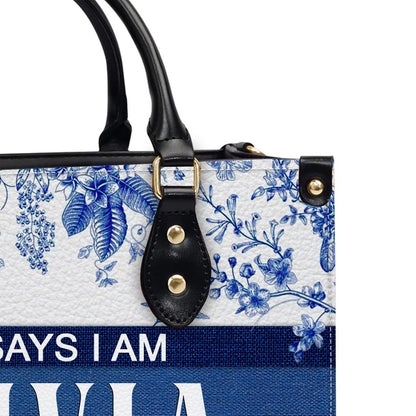 Personalized Leather Handbag with Custom Name & Bible Verse Meaning – Christian Tote Bag