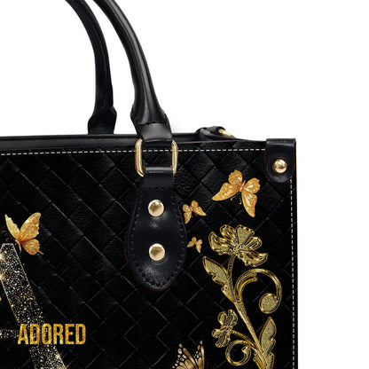 CHRISTIANARTBAG Handbags - Personalized Christian Handbag with Bible Verse – A to Z Alphabet Design – Your Letter, Your Verse, Your Faith – Inspirational Gift for Moms - CABLTB01062425