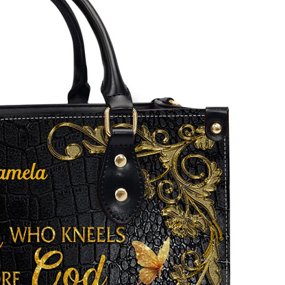 CHRISTIANARTBAG Handbags - She Who Kneels Before GOD - Custom Bible Verses Name & Color - Personalized Leather Handbag - CABLTB01040625