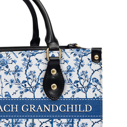 Personalized Leather Handbag with Bible Blessings for Each Grandchild – Custom Christian Gift by CHRISTIANARTBAG