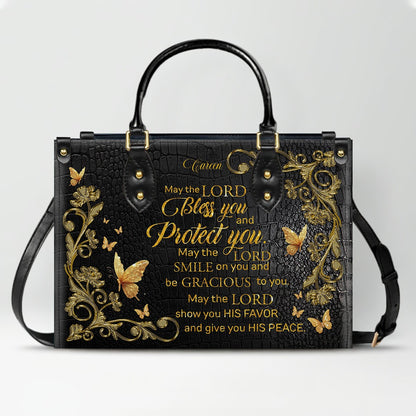 CHRISTIANARTBAG Handbags - She Who Kneels Before GOD - Custom Bible Verses Name & Color - Personalized Leather Handbag - CABLTB01040625