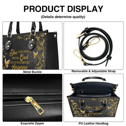CHRISTIANARTBAG Handbags - She Who Kneels Before GOD - Custom Bible Verses Name & Color - Personalized Leather Handbag - CABLTB01040625