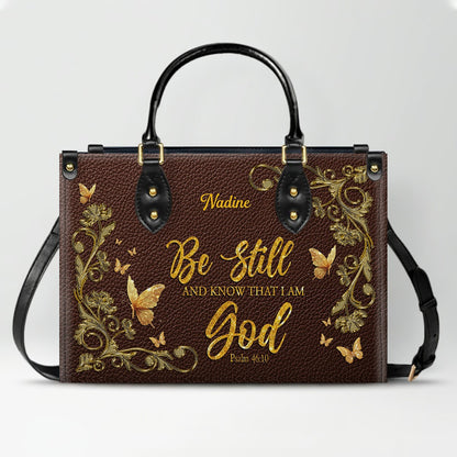 CHRISTIANARTBAG Handbags - She Who Kneels Before GOD - Custom Bible Verses Name & Color - Personalized Leather Handbag - CABLTB01040625