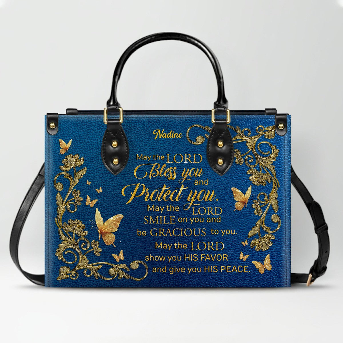 CHRISTIANARTBAG Handbags - She Who Kneels Before GOD - Custom Bible Verses Name & Color - Personalized Leather Handbag - CABLTB01040625