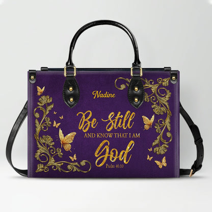 CHRISTIANARTBAG Handbags - She Who Kneels Before GOD - Custom Bible Verses Name & Color - Personalized Leather Handbag - CABLTB01040625