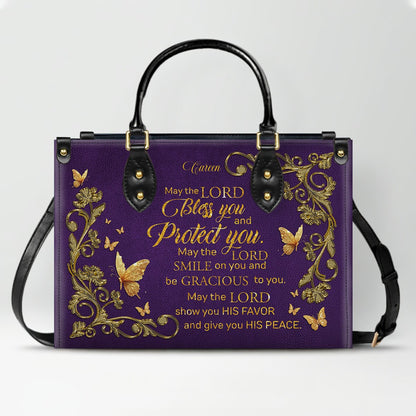 CHRISTIANARTBAG Handbags - She Who Kneels Before GOD - Custom Bible Verses Name & Color - Personalized Leather Handbag - CABLTB01040625