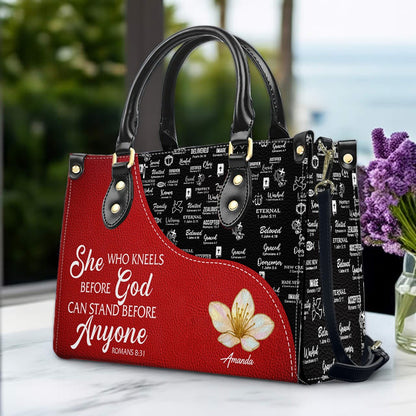 Personalized Red Leather Handbag with Custom Name & Bible Verse – CHRISTIANARTBAG Christian Gift