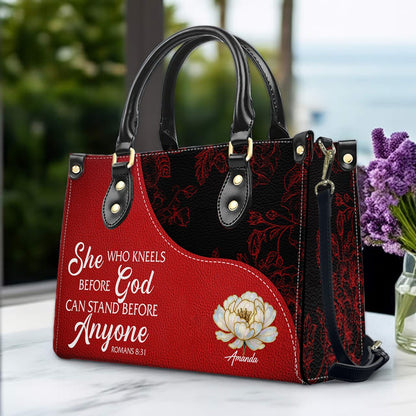 Personalized Red Leather Handbag with Custom Name & Bible Verse – CHRISTIANARTBAG Christian Gift
