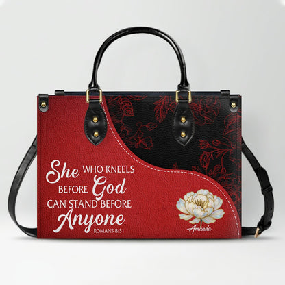 Personalized Red Leather Handbag with Custom Name & Bible Verse – CHRISTIANARTBAG Christian Gift