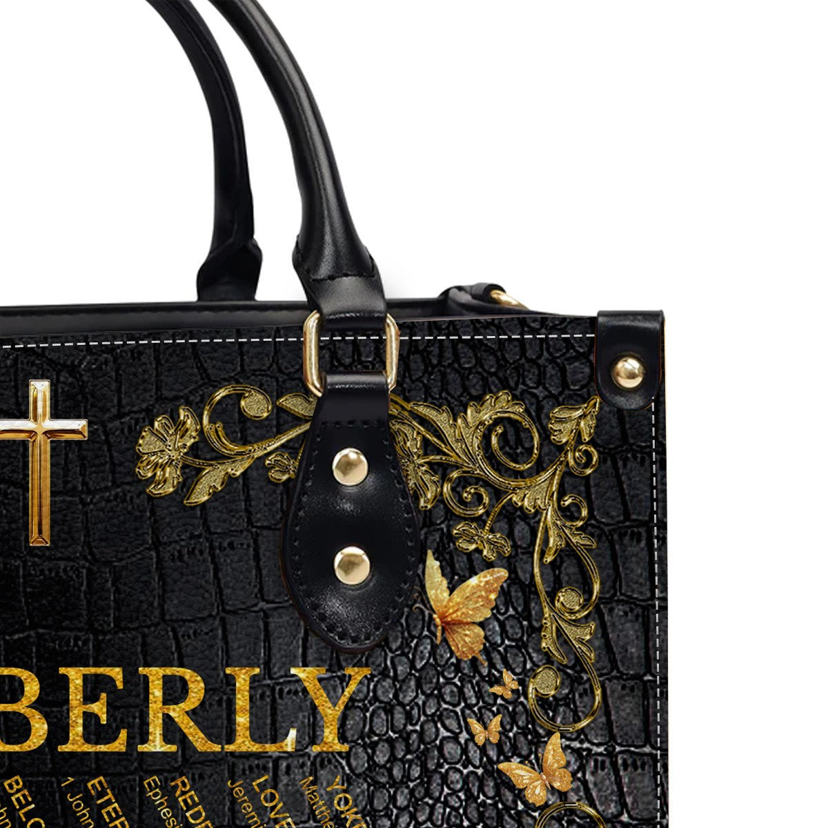 Custom Bible Verse & Name – Uncover the sacred meaning of your name | Personalized Leather Handbag