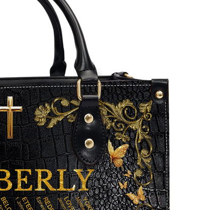 Custom Bible Verse & Name – Uncover the sacred meaning of your name | Personalized Leather Handbag