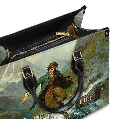 Personalized Leather Handbag – "Kidnapped" Book Cover Design | Custom Name | ChristianArtBag™