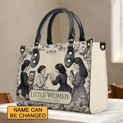 Personalized Leather Handbag – “Little Women” Book Cover Design | Custom Name | ChristianArtBag™