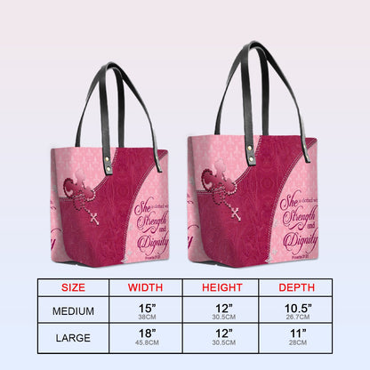 Personalized Leather Tote Bag with Personalized Name & Custom Bible Verse | CHRISTIANARTBAG Luxury Bag CAB-1121325