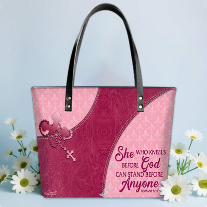 Personalized Leather Tote Bag with Personalized Name & Custom Bible Verse | CHRISTIANARTBAG Luxury Bag CAB-1121325